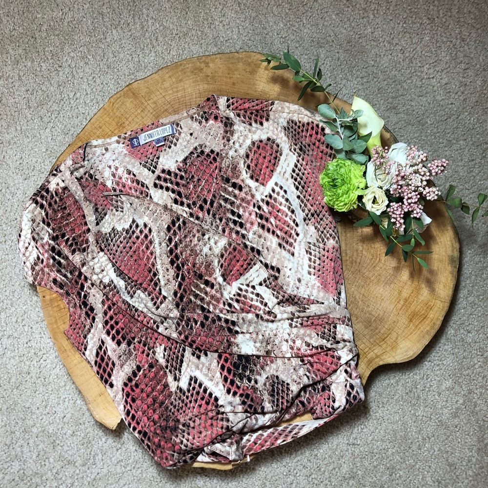 Pink Snake Skin Print Dress